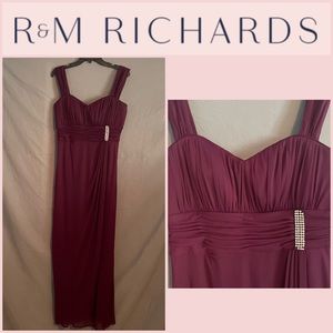 R&M Richards burgundy cocktail gown.  Size 12P
